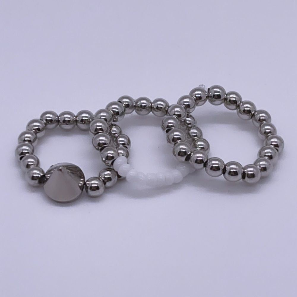 NWT Wool + Pepper Co. Silver Ring Stack (3 Rings) - Picture 3 of 5